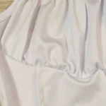 Satin Ruffle Tank Top Women's Summer Tassel Blouse Stretch photo review