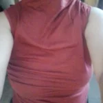 Ruched Mock Neck Tank Top - Stretchy Summer Sleeveless Tee photo review