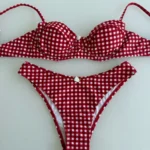 Elegant Plaid 3-Piece Bikini Set for Stylish Beach Vibes photo review