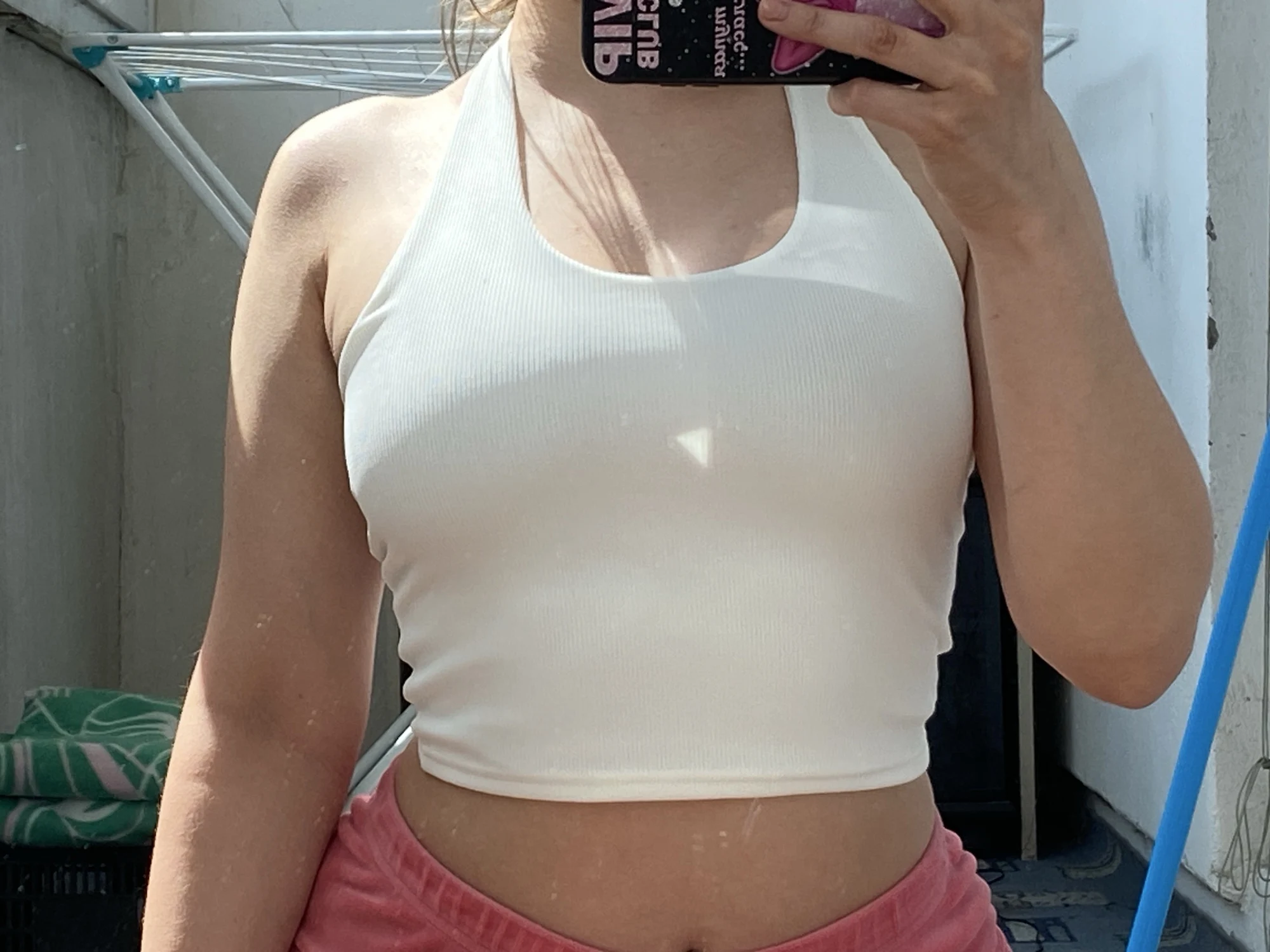 Trendy White Backless Halter Tank Top for Stylish Women photo review