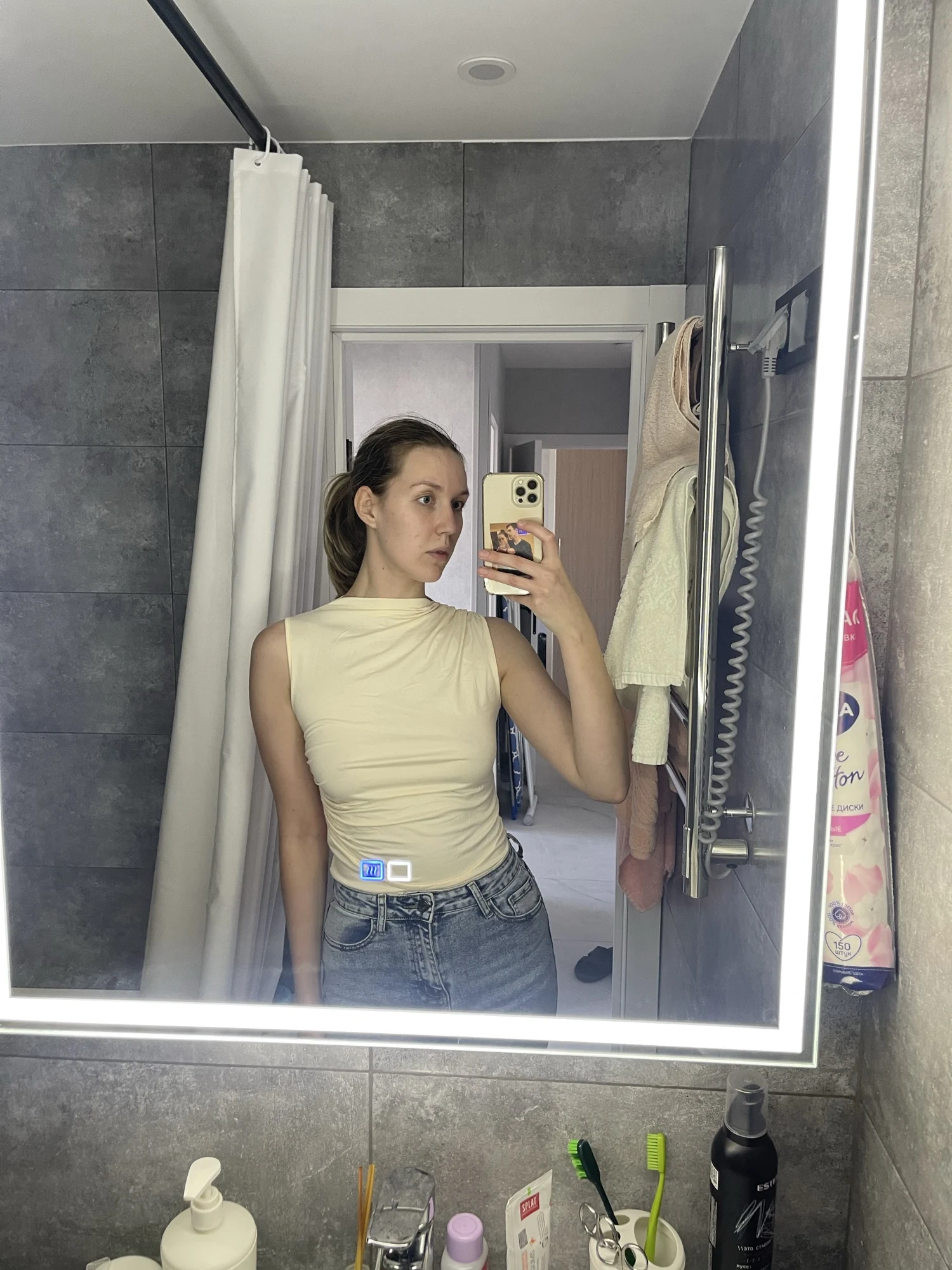 Ruched Mock Neck Tank Top - Stretchy Summer Sleeveless Tee photo review
