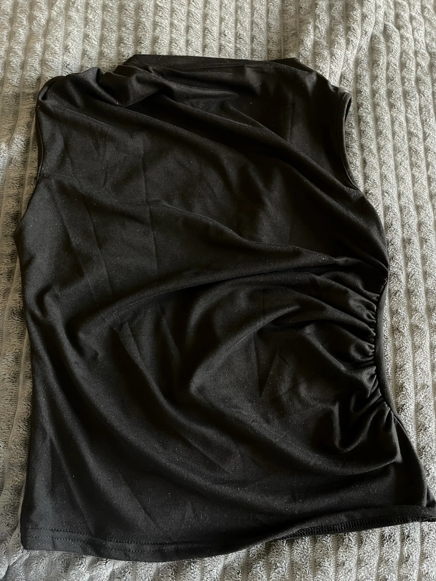 Ruched Mock Neck Tank Top - Stretchy Summer Sleeveless Tee photo review