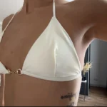 Stylish Solid Colour Triangle Bikini Set with Slim Fit photo review