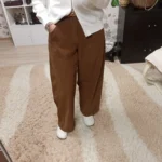 Fall-Friendly Wide Leg Corduroy Pants for Women in Ankola Red photo review