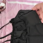 Satin Ruffle Tank Top Women's Summer Tassel Blouse Stretch photo review