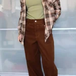 Fall-Friendly Wide Leg Corduroy Pants for Women in Ankola Red photo review