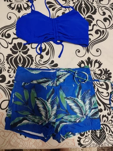 High-Waist Drawstring Bikini Shorts for Stylish Beach Days photo review