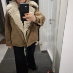 Women's Retro Cotton Motorcycle Jacket - Cozy Rebel Style photo review
