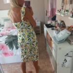 Lemon Yellow Midi Dress: Elegant Sheath with Slit & Butterfly Sleeves photo review