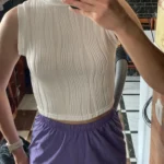 Trendy Y2 K Mock Neck Ribbed Crop Tank for Women photo review