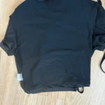 Women's Black Crop Top - Stretchy Cotton Blend Summer Tee photo review