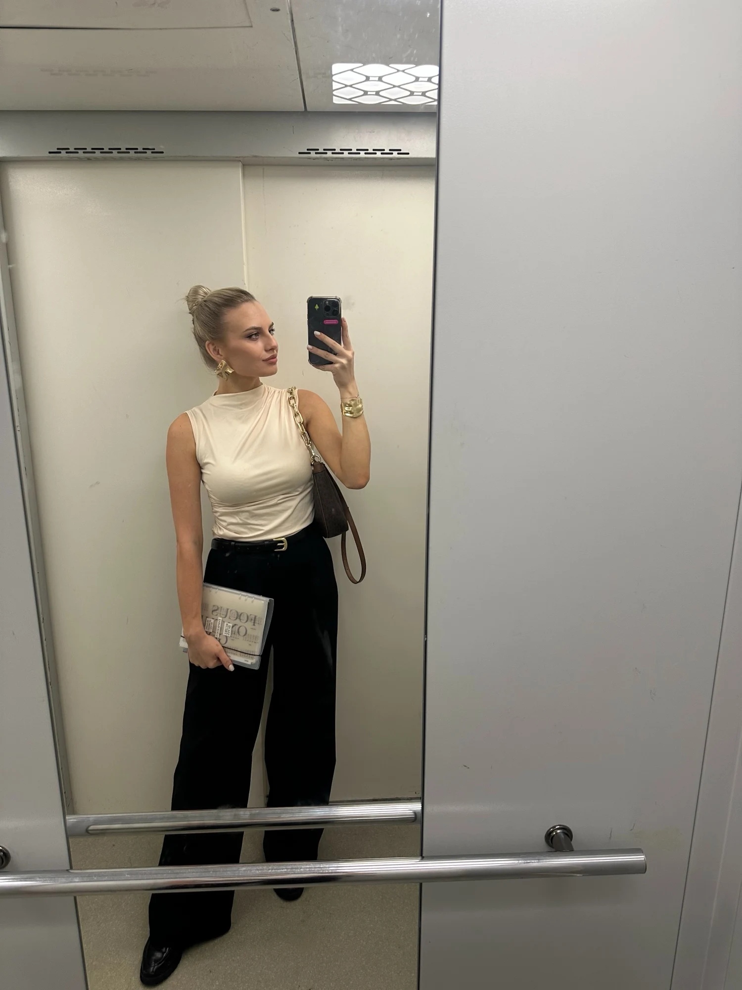 Ruched Mock Neck Tank Top - Stretchy Summer Sleeveless Tee photo review