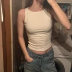 Luxurious Double Layer Boat Neck Tank Top - Soft Stretch Fit photo review