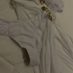 Vintage White 3-Piece Bikini Set - Mesh Skirt & Buckle Details photo review