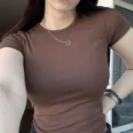 Retro Y2 K Crop Top - Stretchy Cotton Blend Summer Essential photo review