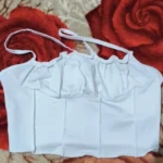 Satin Ruffle Tank Top Women's Summer Tassel Blouse Stretch photo review