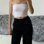 Stylish Women's Strapless Cropped Tube Top for Summer Fun photo review