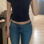 Retro Y2 K Crop Top - Stretchy Cotton Blend Summer Essential photo review