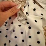 Stunning White Polka Dot Halter Top - Ruffled Backless Style photo review