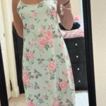 Vintage Floral Slip Dress for Women - Breathable Summer Sleepwear photo review