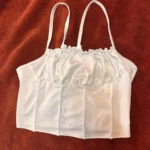Satin Ruffle Tank Top Women's Summer Tassel Blouse Stretch photo review