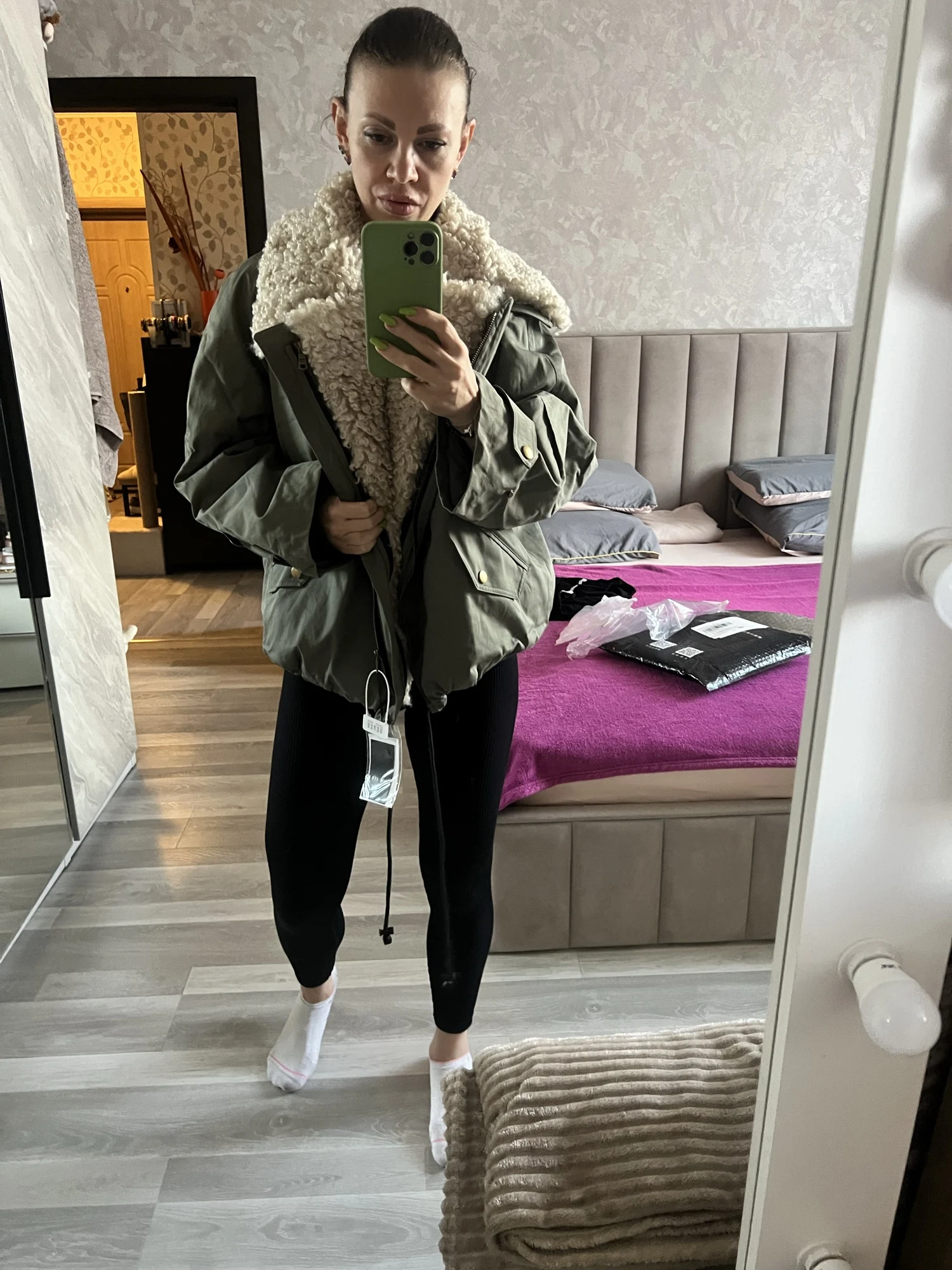 Women's Retro Cotton Motorcycle Jacket - Cozy Rebel Style photo review