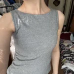 Luxurious Double Layer Boat Neck Tank Top - Soft Stretch Fit photo review
