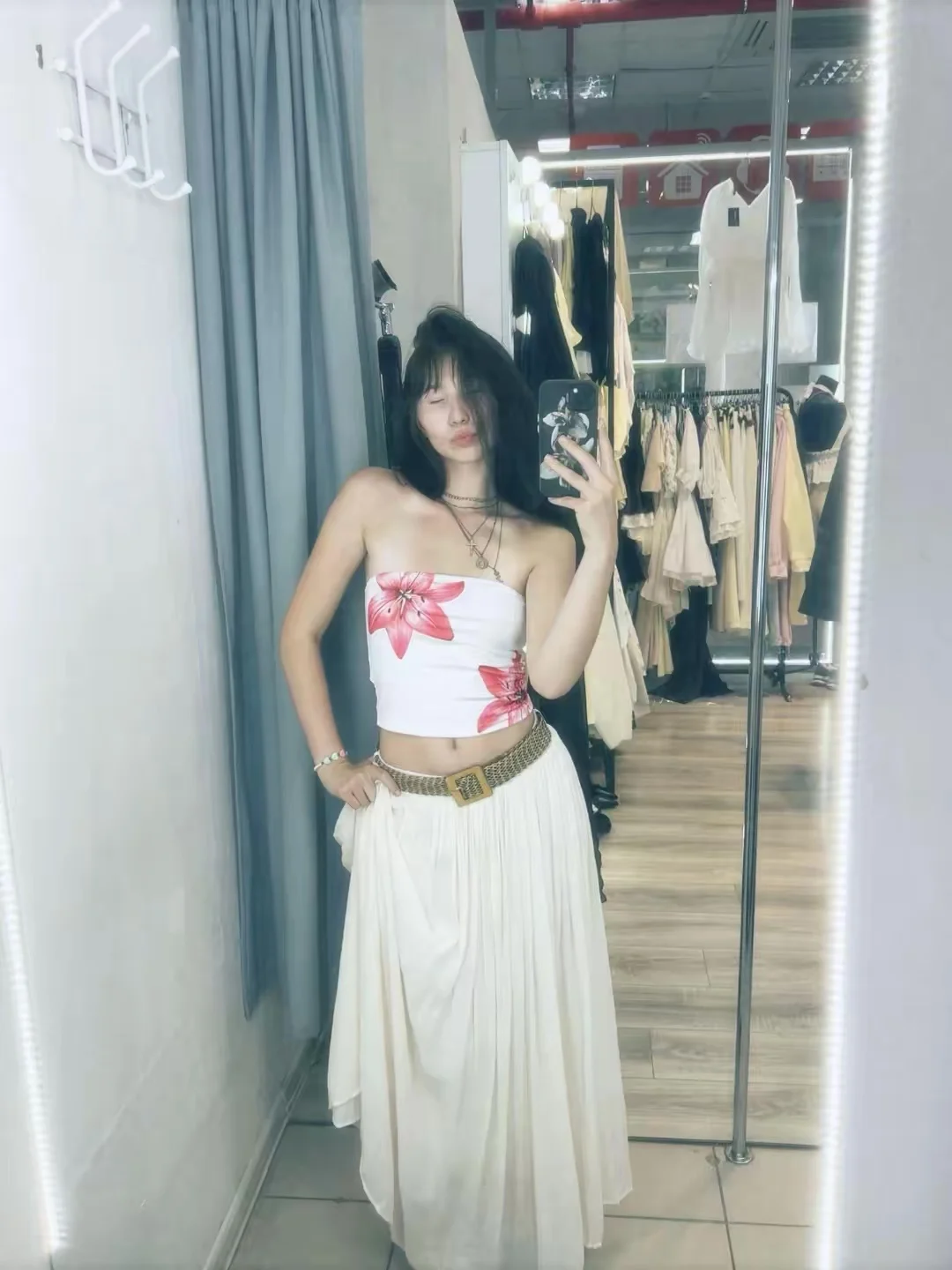 Floral Print Strapless Bandeau Tops for Summer Style photo review