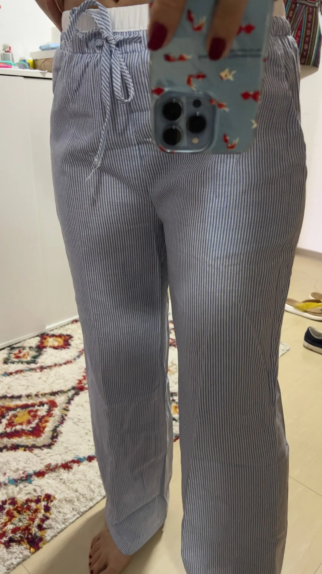 Trendy Women's Striped Wide Leg Pants for Fall & Winter Fashion photo review