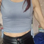 Ruched Cotton Crop Top - Stretchy Summer Workout Tank photo review