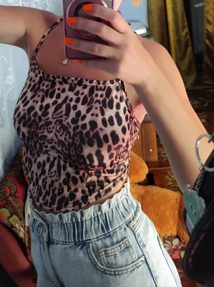 Backless Leopard Print Tank Top for Stylish Summer Nights photo review
