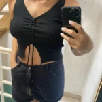 Trendy Summer Sleeveless Tank Top for Girls with Drawstring photo review