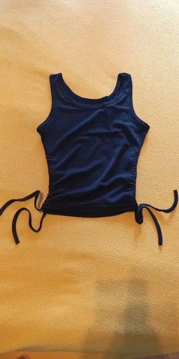 Ruched Cotton Crop Top - Stretchy Summer Workout Tank photo review