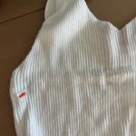 Trendy Women’s V-Neck Ribbed Crop Top with Drawstring Detail photo review