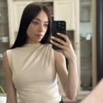 Ruched Mock Neck Tank Top - Stretchy Summer Sleeveless Tee photo review