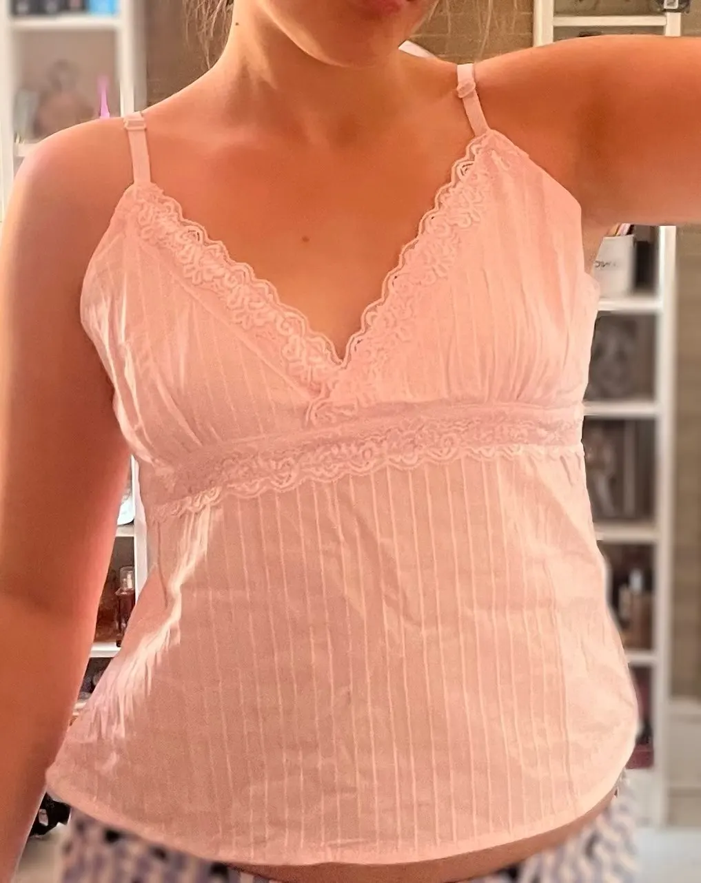 Romantic Lace Trim Backless Camisole Top - Summer Babydoll photo review