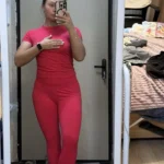 Premium Seamless Yoga Set Women Pink High-Waist Activewear photo review