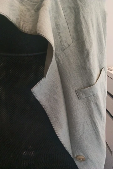 Professional Linen Blazer Women Office Jacket Loose Fit photo review