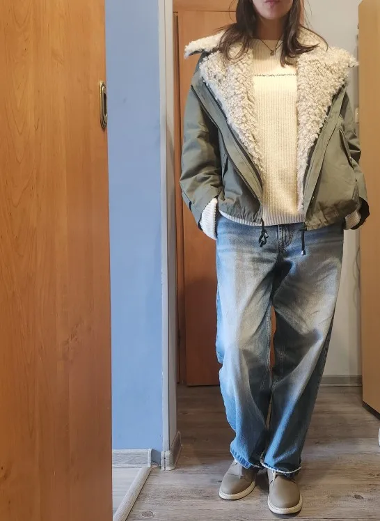 Women's Retro Cotton Motorcycle Jacket - Cozy Rebel Style photo review