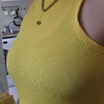 Yellow Ribbed Tank Top for Women - Summer Sleeveless Style photo review