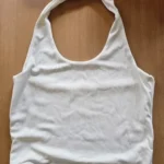 White Ribbed Halter Top - Backless Summer Tank with Stretch photo review