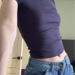 Retro Y2 K Crop Top - Stretchy Cotton Blend Summer Essential photo review