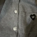 Knitted Cardigan with Pockets in Light Gray and Sky Blue photo review