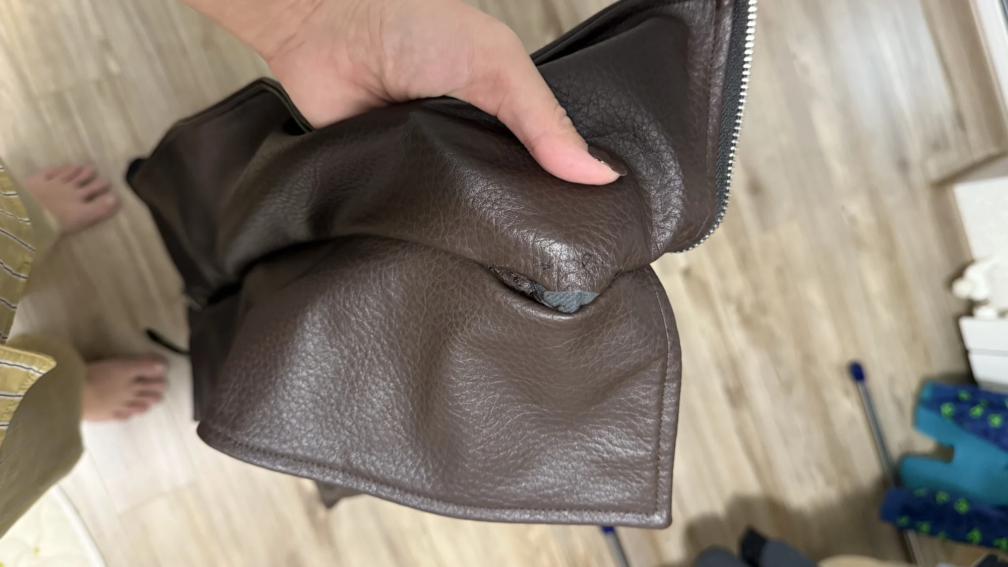 Luxe Brown Oversized Faux Leather Jacket - Bold Style Statement photo review