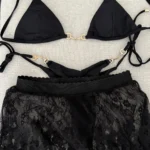 Stylish Solid Colour Triangle Bikini Set with Slim Fit photo review