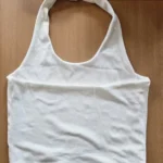 White Ribbed Halter Top - Backless Summer Tank with Stretch photo review