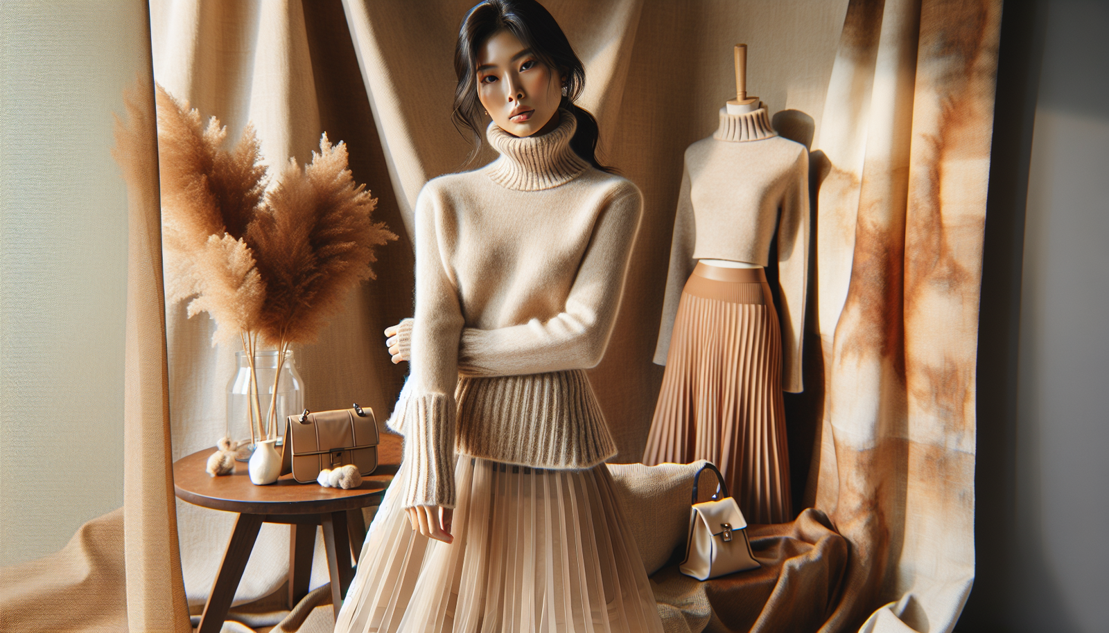 High Neck Sweaters With Skirts