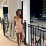 Glamorous Backless A-Line Mini Dress - Off Shoulder Party Style photo review