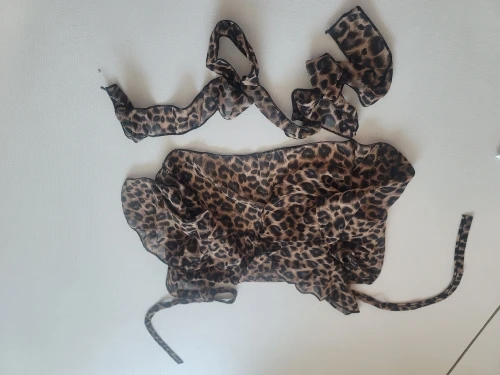 Leopard Print Halter Tank Top - Irregular Ruffle Summer Style photo review