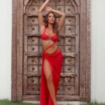 Red String Bikini 3-Piece Set with Wrap Skirt & Cut-Outs photo review
